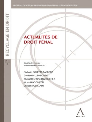 cover image of Actualités de droit pénal